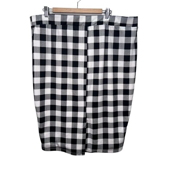 TORRID Black & White Buffalo Plaid Pencil Skirt Size 3 - Picture 3 of 8